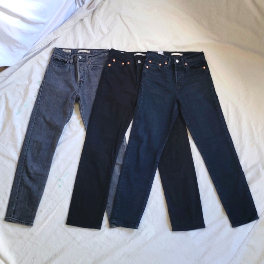 Levi's Wedgie Size 24 Gray Black Blue **LOT OF 3